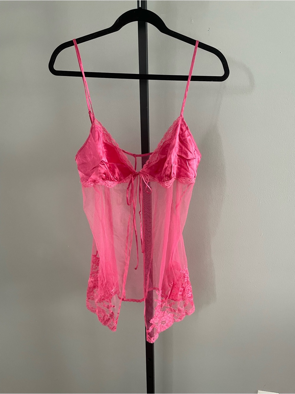 Victoria's Secret Vintage Hot Pink Silk Teddy Size Large